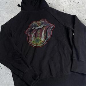 Amplified Vintage Rolling Stones Strass UK Tongue Zip Hoodie Sweater XL